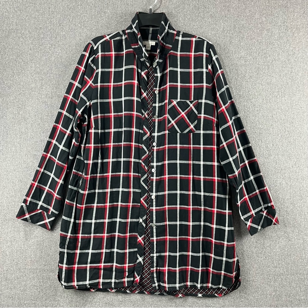 J.Jill Shirt Jacket 100% Cotton Button Up Layering Pocket Detail L